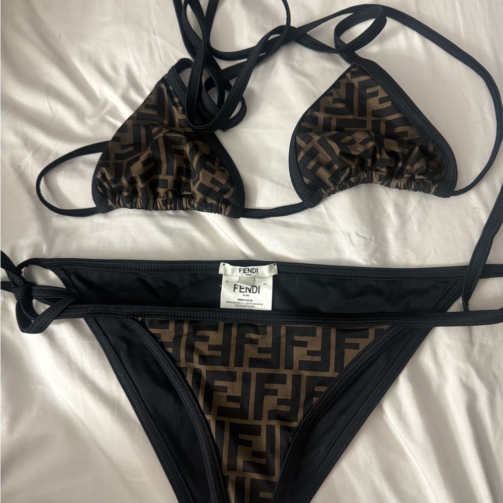 Fendi Black and Brown Swimwear